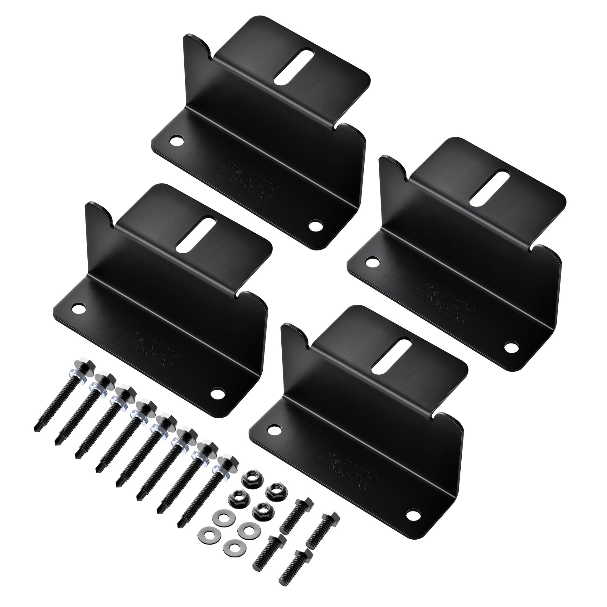 Black 2 inch Z-brackets, pack of four