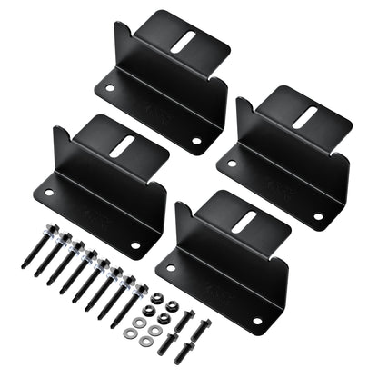 Black 2 inch Z-brackets, pack of four