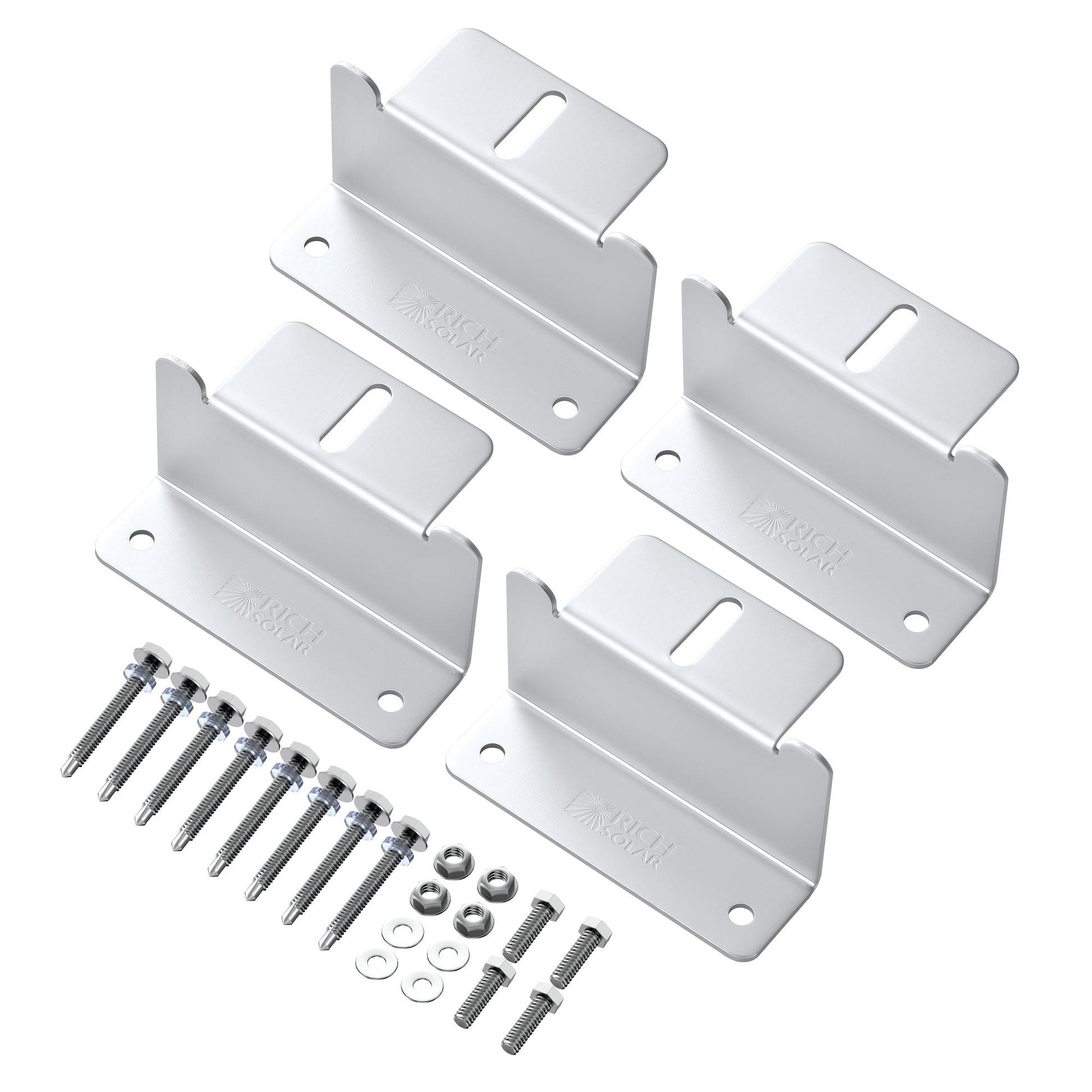 Silver 2 inch Z-brackets, pack of four