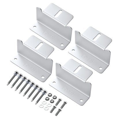 Silver 2 inch Z-brackets, pack of four