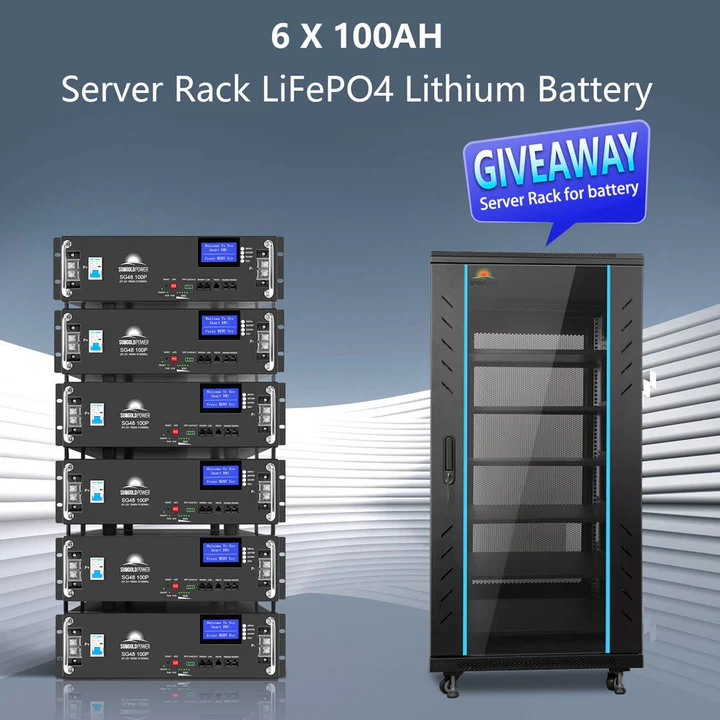 Off-Grid Solar Kit 18000W 48VDC 120V/240V LiFePO4 30.72KWH Lithium Battery 20 x 415 Watts Solar Panels SGR-18K20E