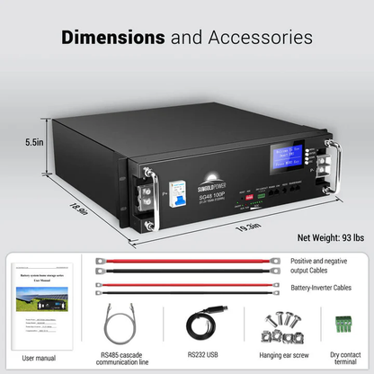 51.2V 100AH Server Rack LiFePO4 Lithium Battery SG48100P