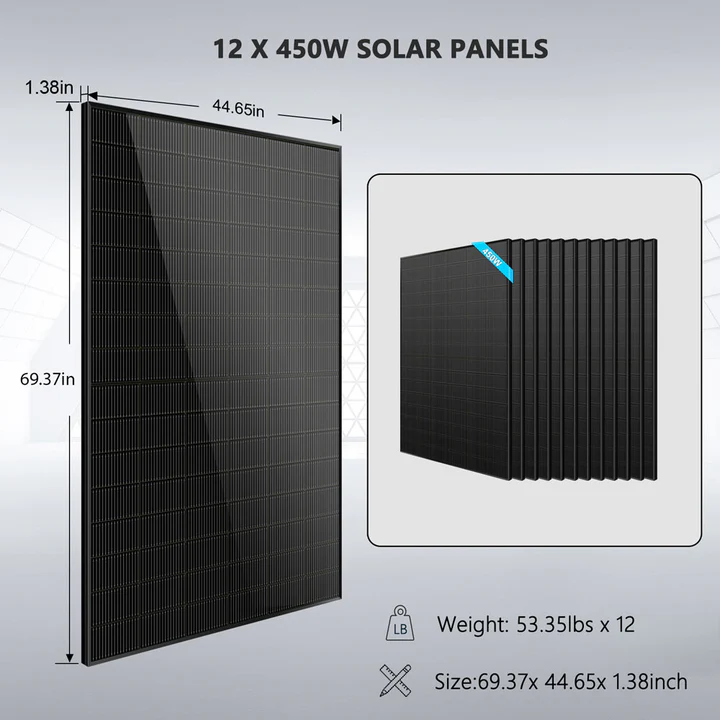 Complete Off-Grid Solar Kit 12000W 48V 120V/240V Output 10.24KWH Lithium Battery 5400 Watt Solar Panel SGK-12MAX
