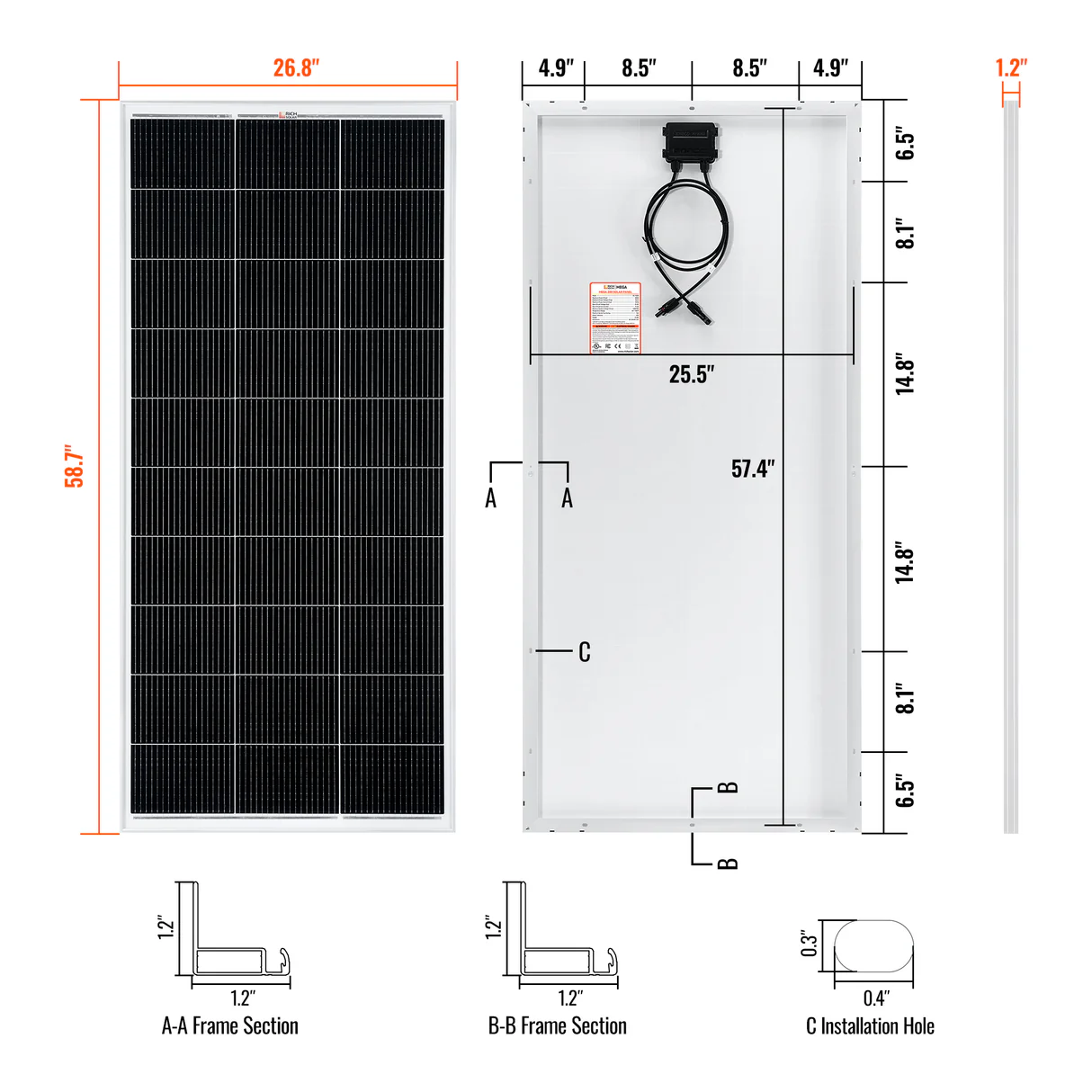 MEGA 200 - 200 Watt Solar Panel