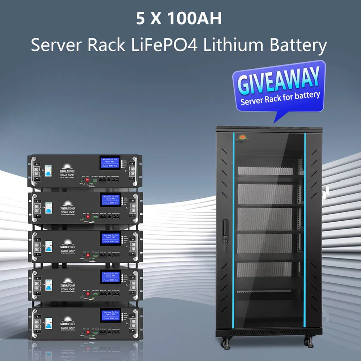 Off-Grid Solar Kit 12000W 48VDC 120V/240V LiFePO4 25.6KWH Lithium Battery 12 x 415 Watts Solar Panels SGR-12K20E